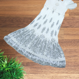 Western Style Stylish Frock For Girls/White Stretchable frock for girls